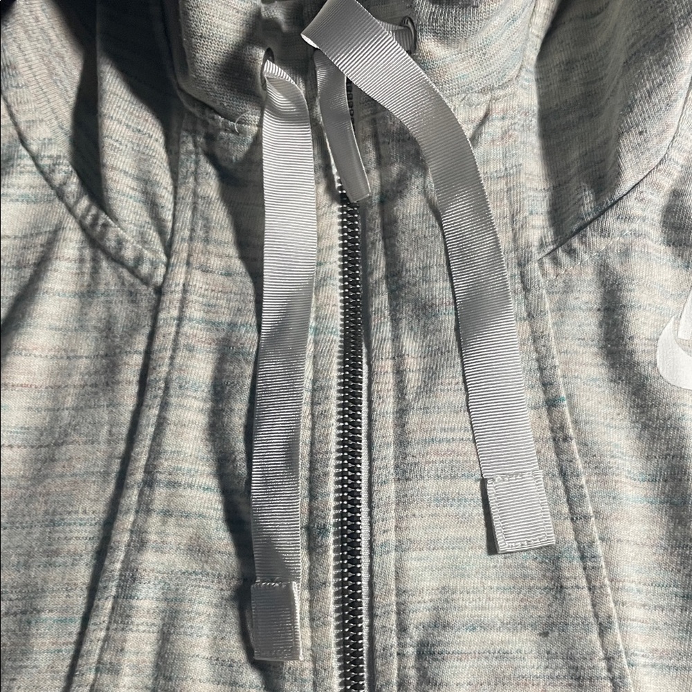 Nike Women's Light Gray Zip-Up Hoodie - Picture 4 of 5